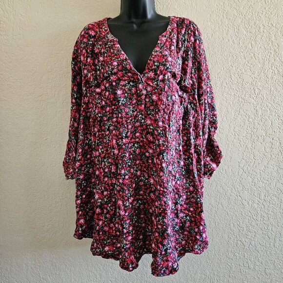 Torrid Harper Pullover 3/4 Sleeve Tunic Blouse - Picture 1 of 10